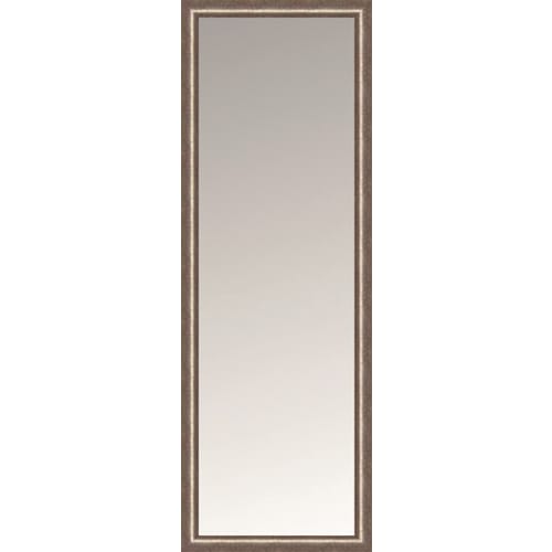 Contemporary Full Length Framed Mirror, Satin Silver, 18" x 60"